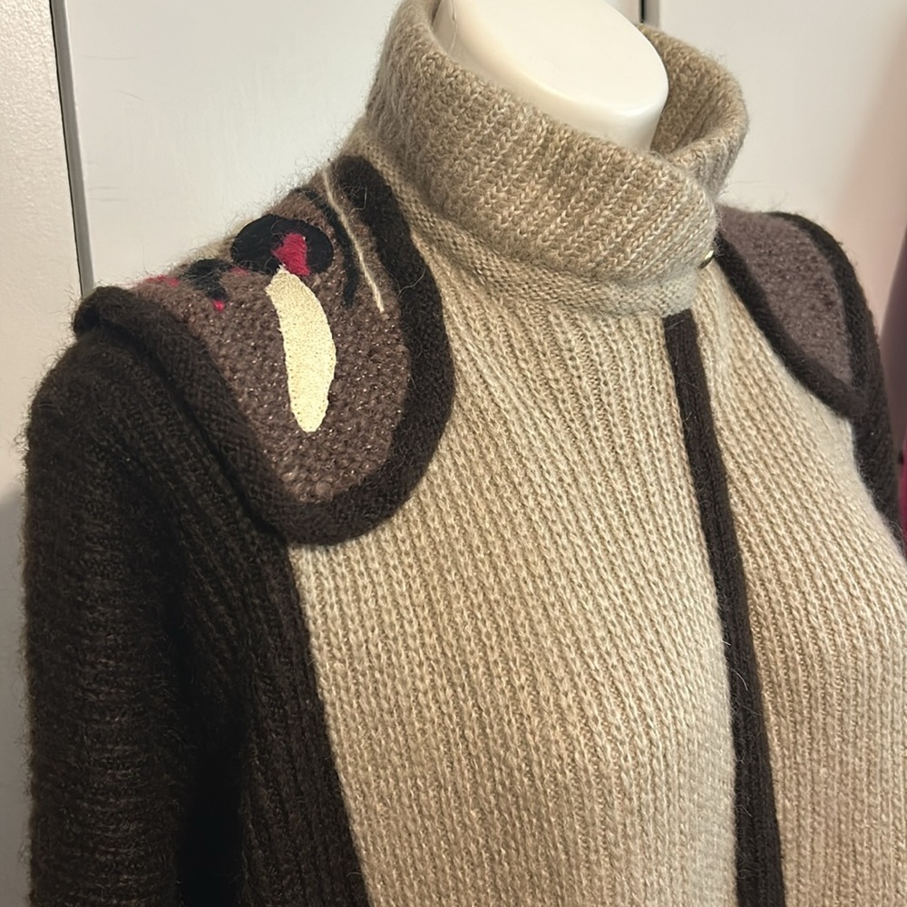 Vintage mohair blend Suede Leather Combo Norma Roma sweater - Picture 3 of 7